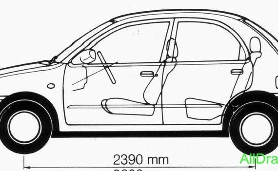 Mazda 121 (1991) (Мазда 121 (1991)) - чертежи (рисунки) автомобиля